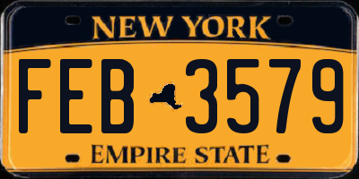 NY license plate FEB3579
