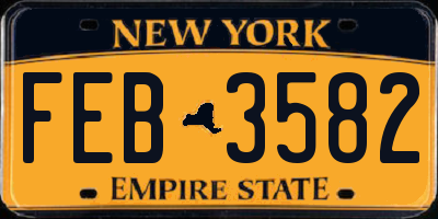 NY license plate FEB3582