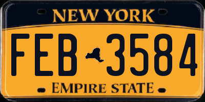 NY license plate FEB3584