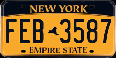 NY license plate FEB3587