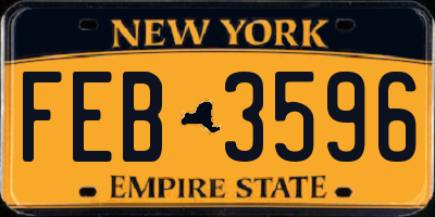 NY license plate FEB3596