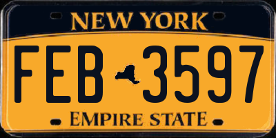 NY license plate FEB3597