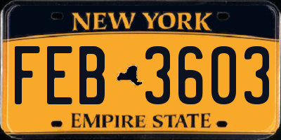 NY license plate FEB3603