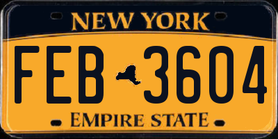 NY license plate FEB3604