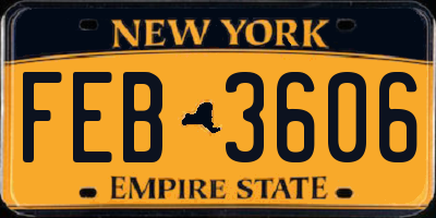 NY license plate FEB3606