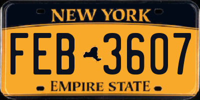 NY license plate FEB3607