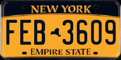 NY license plate FEB3609