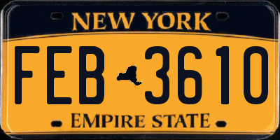 NY license plate FEB3610