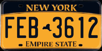 NY license plate FEB3612