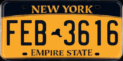 NY license plate FEB3616