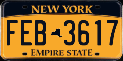 NY license plate FEB3617