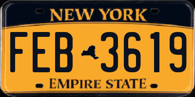 NY license plate FEB3619