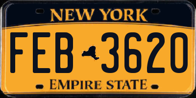 NY license plate FEB3620