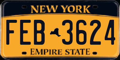 NY license plate FEB3624