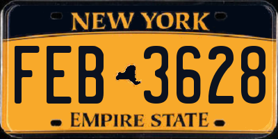 NY license plate FEB3628