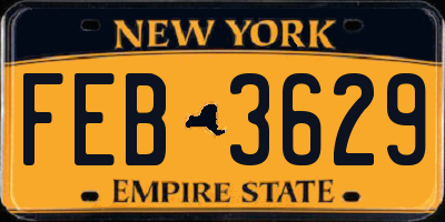 NY license plate FEB3629