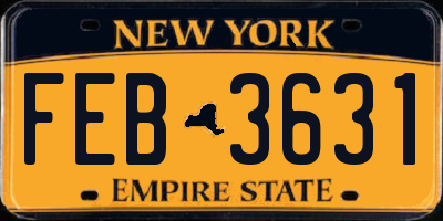 NY license plate FEB3631