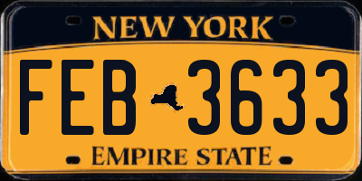 NY license plate FEB3633