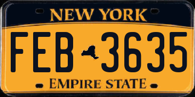 NY license plate FEB3635