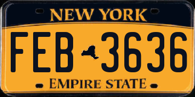 NY license plate FEB3636