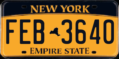NY license plate FEB3640