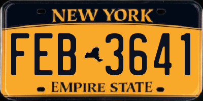 NY license plate FEB3641