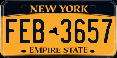 NY license plate FEB3657