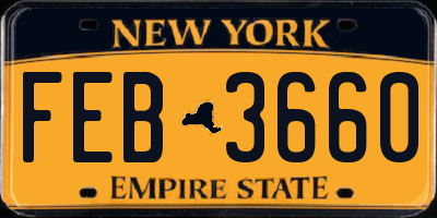 NY license plate FEB3660