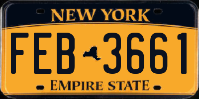 NY license plate FEB3661