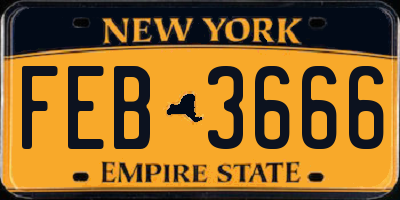 NY license plate FEB3666