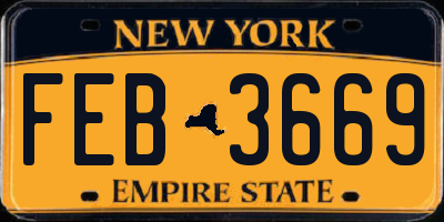 NY license plate FEB3669