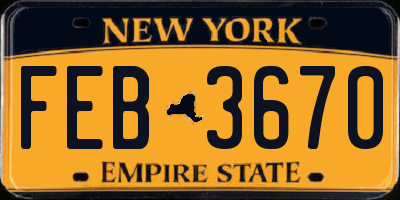 NY license plate FEB3670