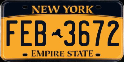 NY license plate FEB3672