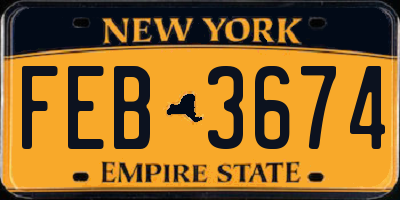 NY license plate FEB3674