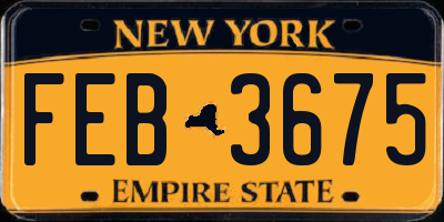 NY license plate FEB3675