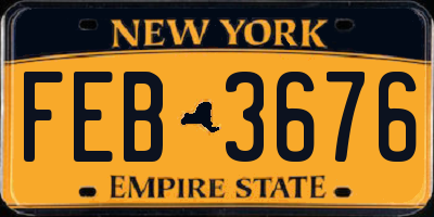 NY license plate FEB3676
