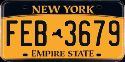 NY license plate FEB3679