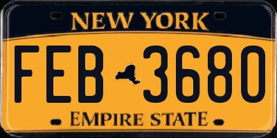 NY license plate FEB3680