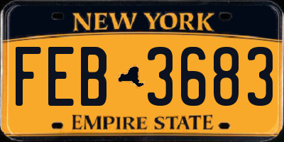 NY license plate FEB3683