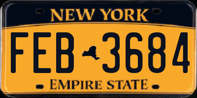 NY license plate FEB3684