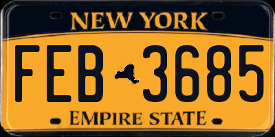 NY license plate FEB3685