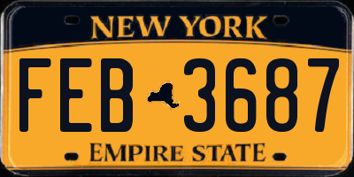 NY license plate FEB3687