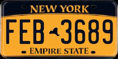 NY license plate FEB3689