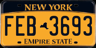NY license plate FEB3693