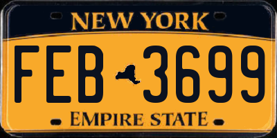 NY license plate FEB3699