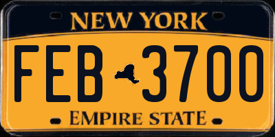 NY license plate FEB3700