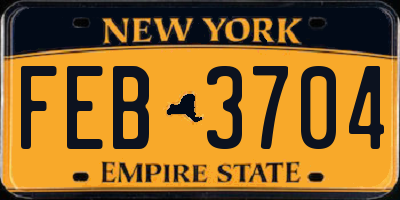NY license plate FEB3704