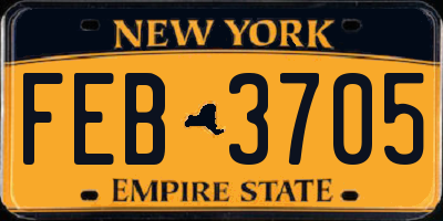 NY license plate FEB3705