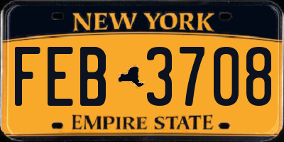 NY license plate FEB3708