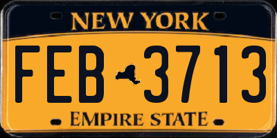 NY license plate FEB3713